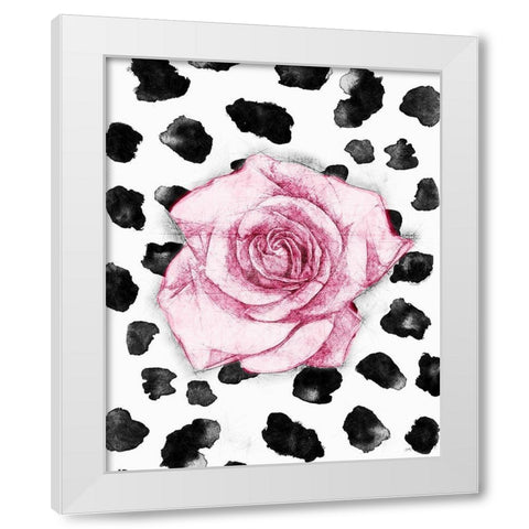 Dalmation Rose I White Modern Wood Framed Art Print by Medley, Elizabeth