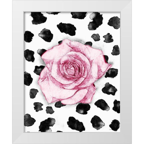 Dalmation Rose I White Modern Wood Framed Art Print by Medley, Elizabeth