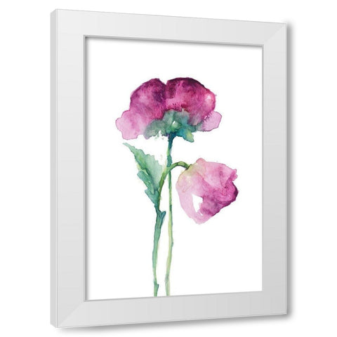Fuchsia Tulip and Orchid Bud White Modern Wood Framed Art Print by Loreth, Lanie