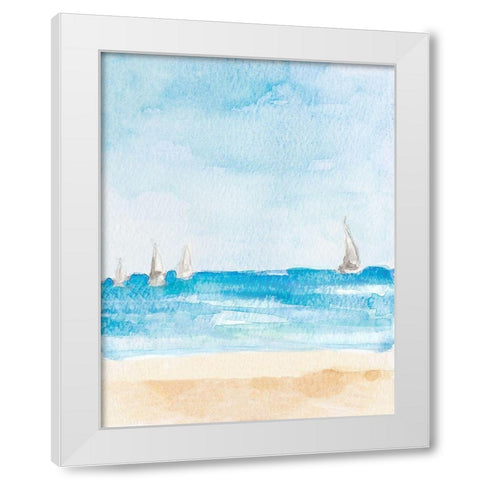 Windy Beach Day White Modern Wood Framed Art Print by Loreth, Lanie
