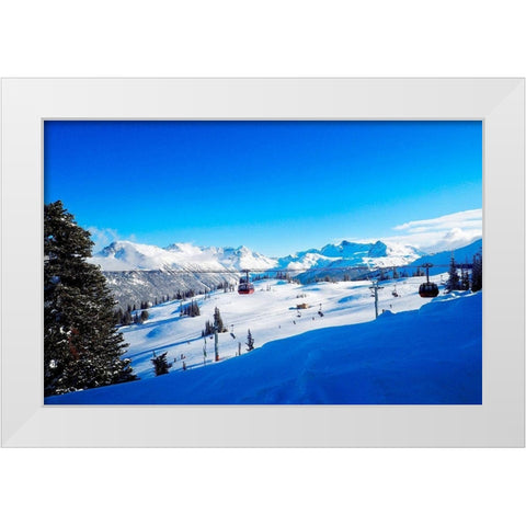 Ski Slope White Modern Wood Framed Art Print by Peck, Gail
