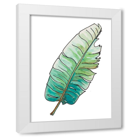 Travelers Palm Leaf White Modern Wood Framed Art Print by Pinto, Patricia
