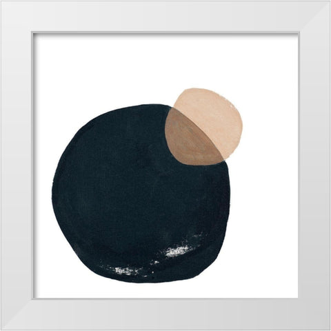 Circular Abstraction White Modern Wood Framed Art Print by Pinto, Patricia