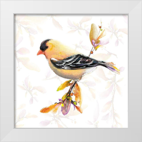 Watercolor Chickadee IV White Modern Wood Framed Art Print by Diannart