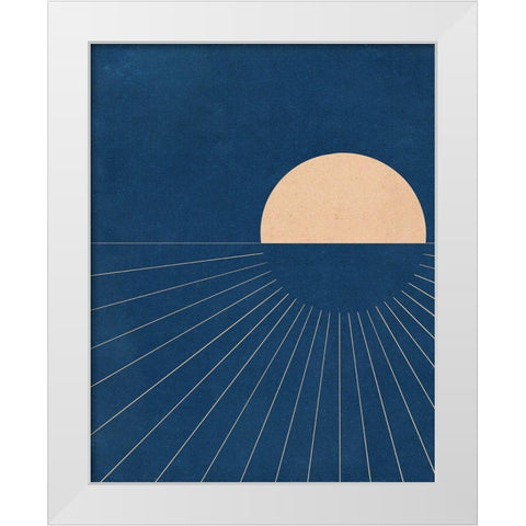 Mod Sunset White Modern Wood Framed Art Print by Navas, Emily