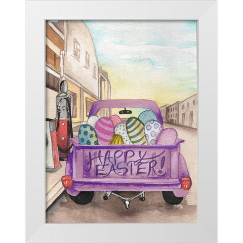 Easter Truck II White Modern Wood Framed Art Print by Medley, Elizabeth