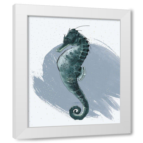 Seahorse White Modern Wood Framed Art Print by Sheppard, Lucca