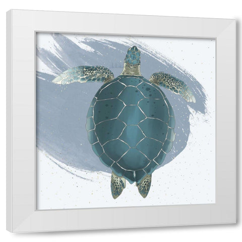 Sea Turtle White Modern Wood Framed Art Print by Sheppard, Lucca