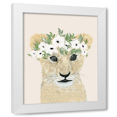 Little Lion White Modern Wood Framed Art Print by Price, Lucille
