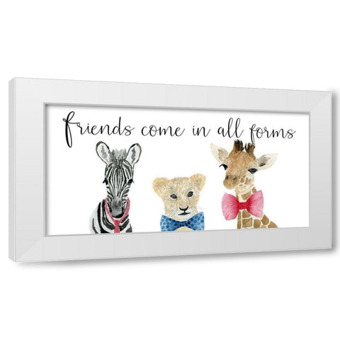 Friends White Modern Wood Framed Art Print by Price, Lucille
