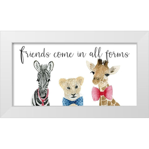 Friends White Modern Wood Framed Art Print by Price, Lucille