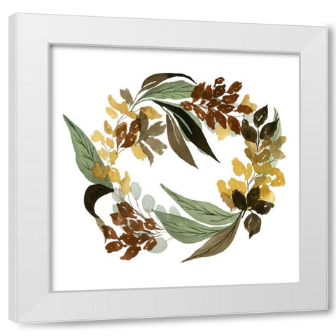 Fall Wreath White Modern Wood Framed Art Print by Price, Lucille