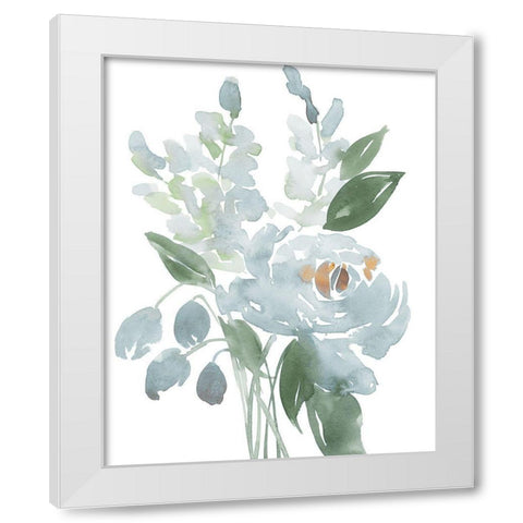 Restful Blue Floral I White Modern Wood Framed Art Print by Price, Lucille