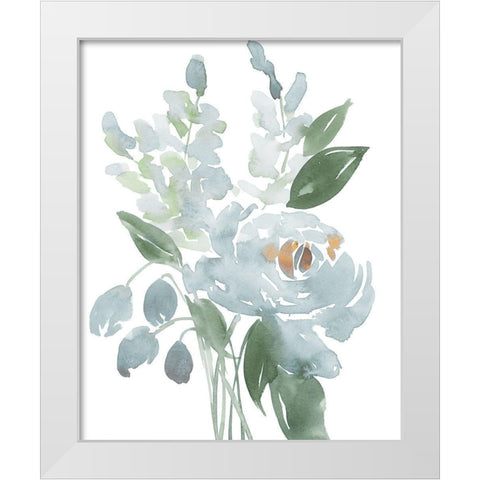 Restful Blue Floral I White Modern Wood Framed Art Print by Price, Lucille