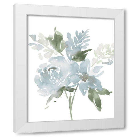 Restful Blue Floral II White Modern Wood Framed Art Print by Price, Lucille