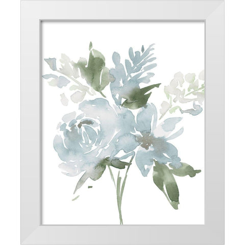 Restful Blue Floral II White Modern Wood Framed Art Print by Price, Lucille