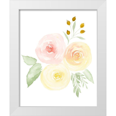 Watercolor Roses II White Modern Wood Framed Art Print by Price, Lucille