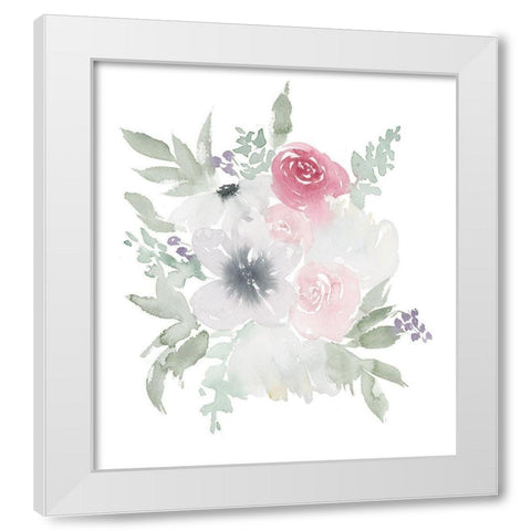 Fleur Bouquet White Modern Wood Framed Art Print by Price, Lucille