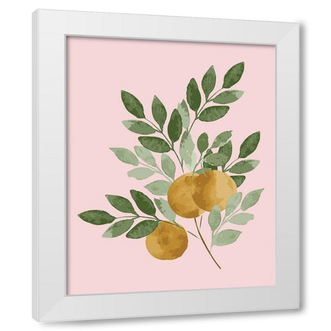 Oranges White Modern Wood Framed Art Print by Price, Lucille