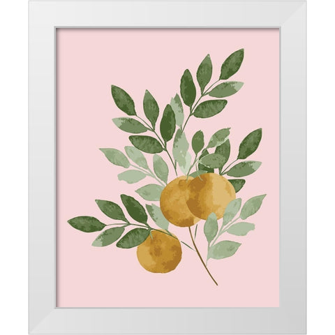 Oranges White Modern Wood Framed Art Print by Price, Lucille