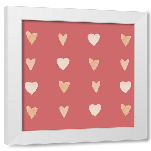 Hearts White Modern Wood Framed Art Print by Price, Lucille