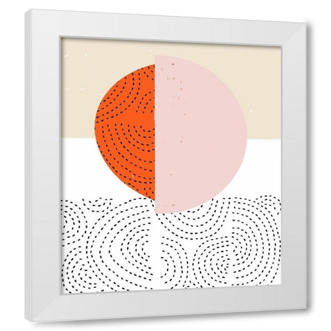 Minimalist Mod Circles White Modern Wood Framed Art Print by Bucheli, Jen