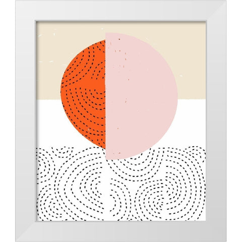 Minimalist Mod Circles White Modern Wood Framed Art Print by Bucheli, Jen