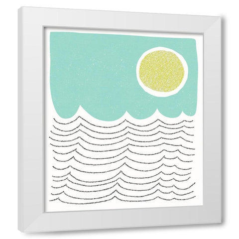 Minimalist Mod Sun White Modern Wood Framed Art Print by Bucheli, Jen