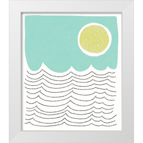 Minimalist Mod Sun White Modern Wood Framed Art Print by Bucheli, Jen