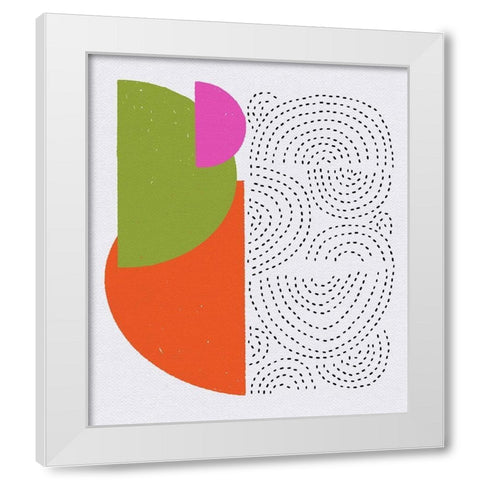 Minimalist Mod Arcs White Modern Wood Framed Art Print by Bucheli, Jen