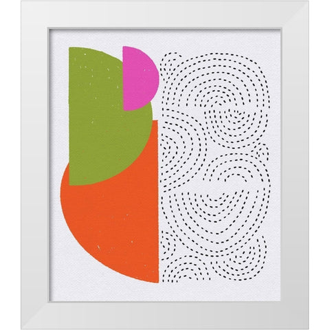 Minimalist Mod Arcs White Modern Wood Framed Art Print by Bucheli, Jen
