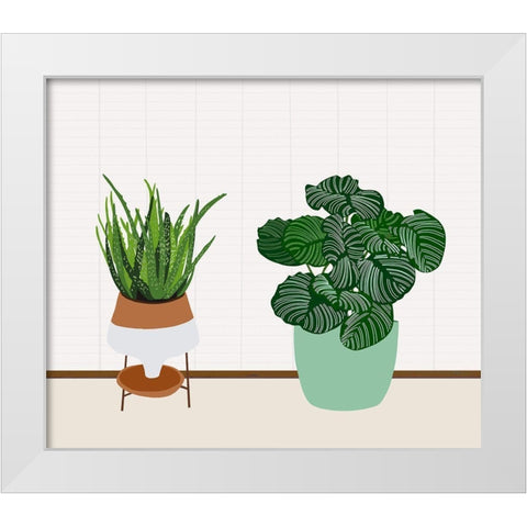 Potted Plant Friends II White Modern Wood Framed Art Print by Bucheli, Jen