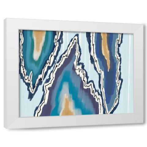 Wave Of Agates White Modern Wood Framed Art Print by Torres, Melanie