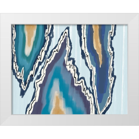 Wave Of Agates White Modern Wood Framed Art Print by Torres, Melanie