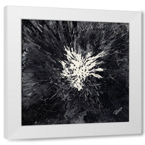 Falling Abstract White Modern Wood Framed Art Print by Gonzalez, Roberto
