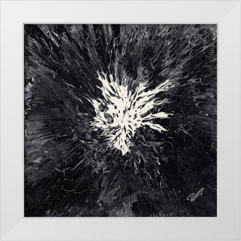 Falling Abstract White Modern Wood Framed Art Print by Gonzalez, Roberto