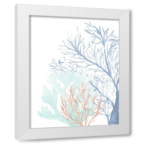 Triple Coral I White Modern Wood Framed Art Print by Price, Lucille