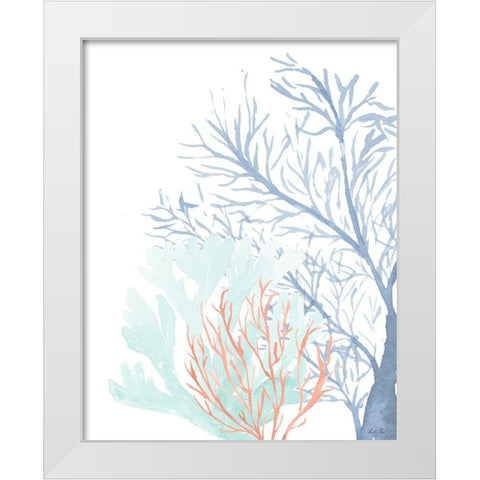 Triple Coral I White Modern Wood Framed Art Print by Price, Lucille