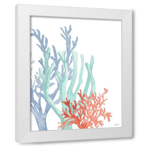 Triple Coral II White Modern Wood Framed Art Print by Price, Lucille