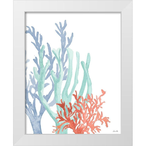 Triple Coral II White Modern Wood Framed Art Print by Price, Lucille