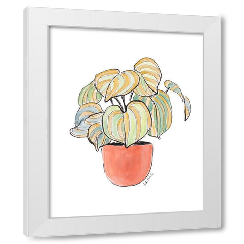 Striped Pathos in Terra Cotta Pot White Modern Wood Framed Art Print by Loreth, Lanie