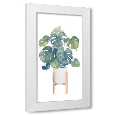 Monstera Deliciosa White Modern Wood Framed Art Print by Loreth, Lanie