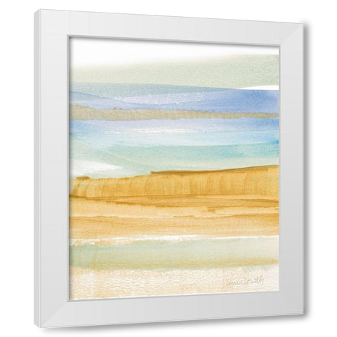 Peaceful Abstract White Modern Wood Framed Art Print by Loreth, Lanie