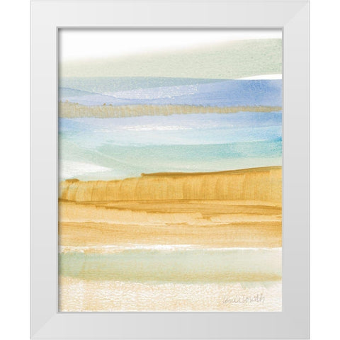 Peaceful Abstract White Modern Wood Framed Art Print by Loreth, Lanie