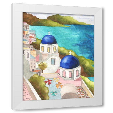 Santori II White Modern Wood Framed Art Print by Medley, Elizabeth