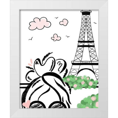 Paris Girl I White Modern Wood Framed Art Print by Quach, Anna