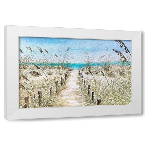 Path To The Shore White Modern Wood Framed Art Print by Biscardi, Nicholas