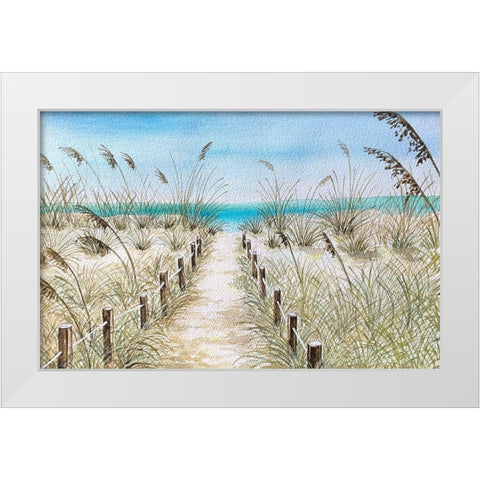 Path To The Shore White Modern Wood Framed Art Print by Biscardi, Nicholas