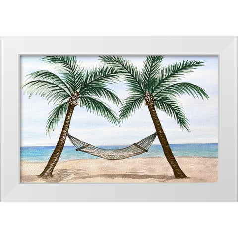 Beach Time Sunrise I White Modern Wood Framed Art Print by Biscardi, Nicholas