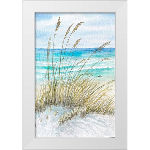 Watercolor Sea View II White Modern Wood Framed Art Print by Biscardi, Nicholas